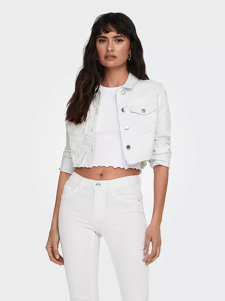 ONLY Jeansjacke ONLWONDER  Cropped Fit  weiss