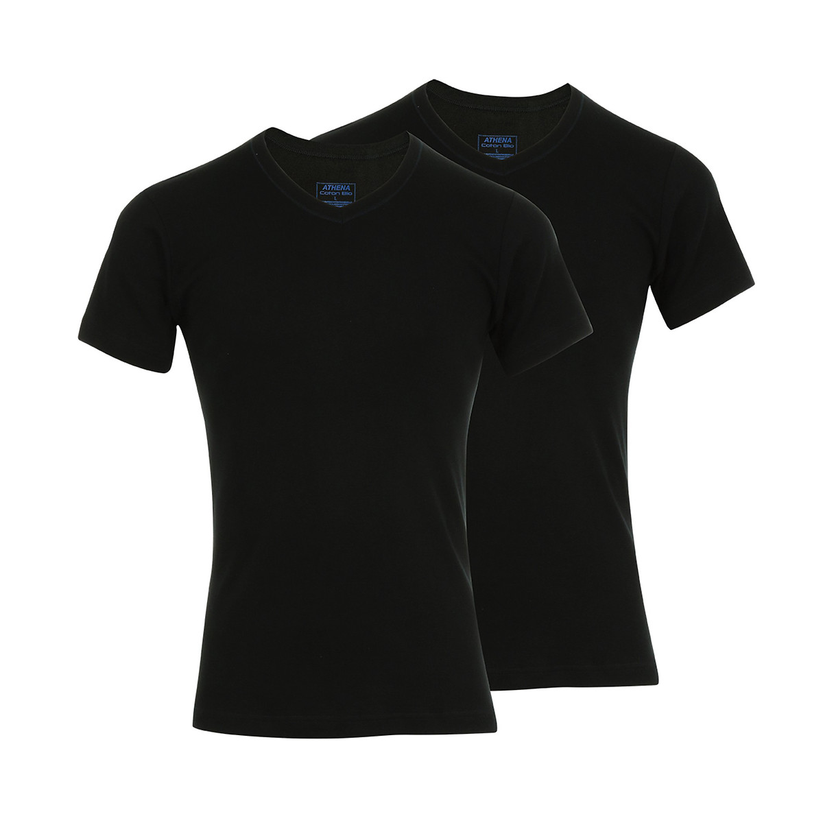 ATHENA<br>Conjunto de 2 camisetas com decote em V, algodão