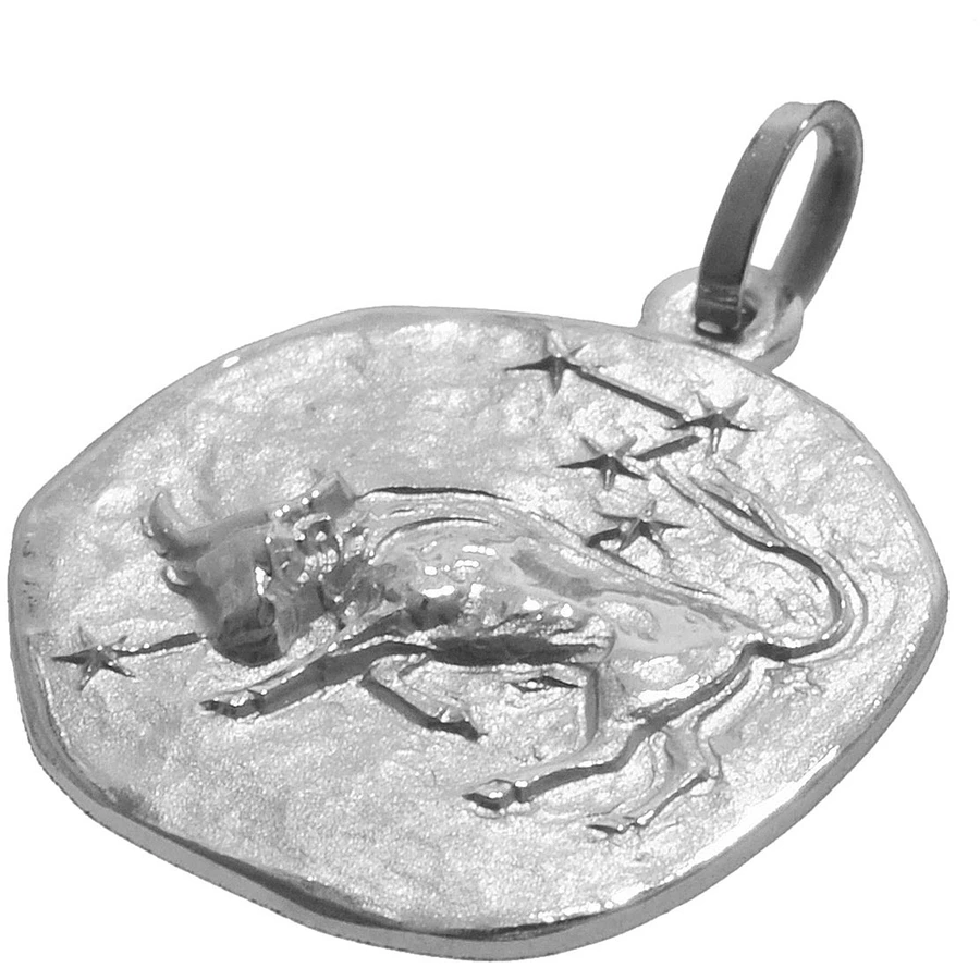 trendor Sternzeichen für Kinder Stier Weißgold 333 Anhänger + Kette silver