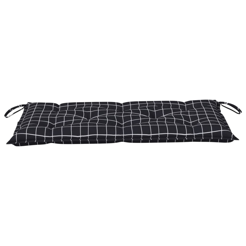 Coussin de banc de jardin carreaux noir 100x50x7cm tissu oxford