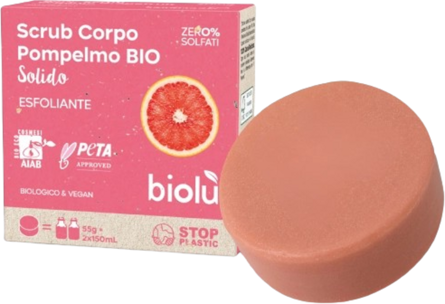 biolù  Festes Körperpeeling Grapefruit, 55 g