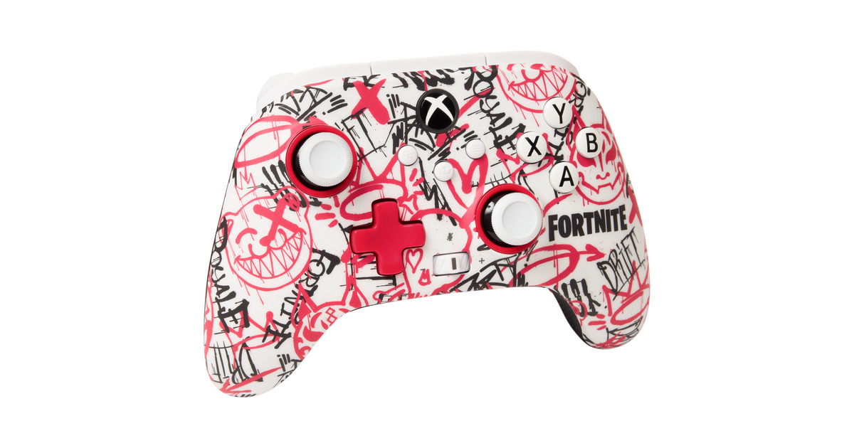 PowerASwitch WS Controller Fortnite  (Wit/rood, Xbox Series X|S, Xbox One, Windows)