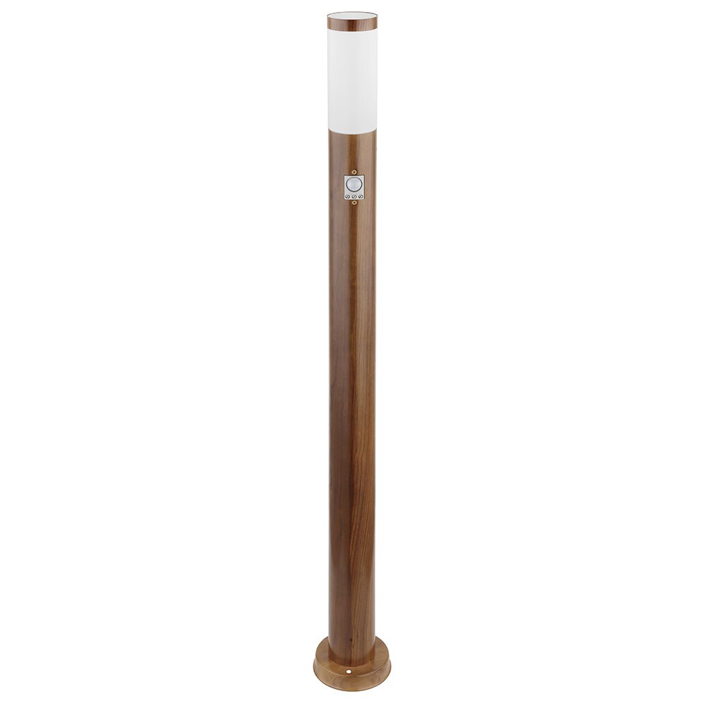 Stehleuchte, Bewegungsmelder, IP44, Holzoptik, H 110cm