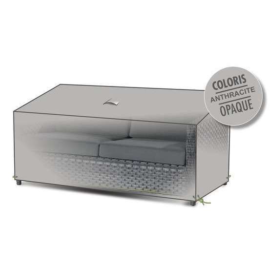 Housse pour canapé 2 places en polyester anthracite - 145x85x70 cm