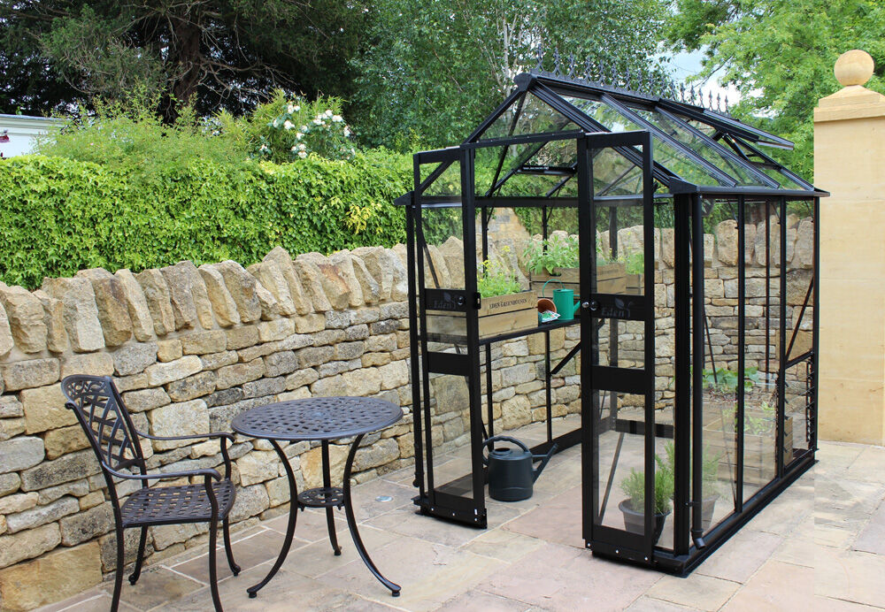 Eden Birdlip 46 - Tuinkas - zwart - 213x147.8x194 cm - Veiligheidsglas