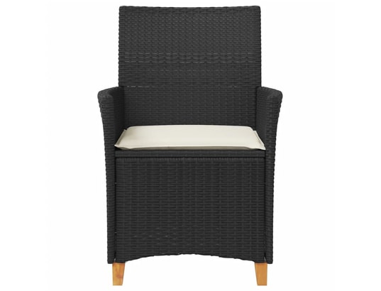 VIDAXL - Chaises de jardin coussins lot de 2 noir résine tressée et b...
