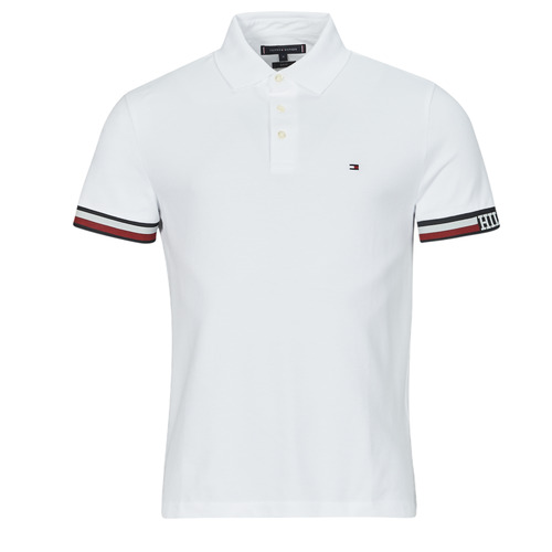 Tommy Hilfiger - MONOTYPE FLAG CUFF SLIM FIT POLO - Blanc