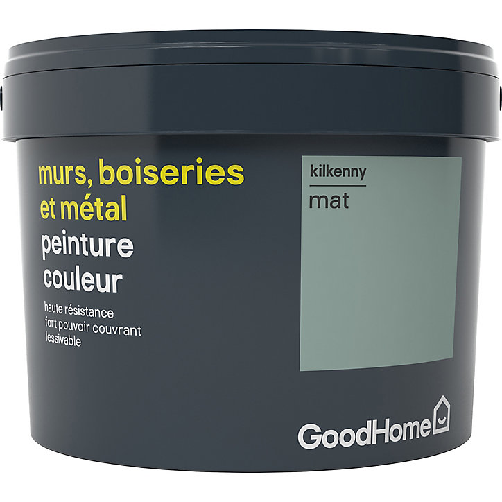 Peinture résistante murs, boiseries et métal GoodHome vert Kilkenny mat 2,5L