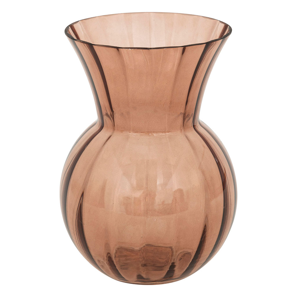 Vase boule ALAIS verre ambre H 22cm