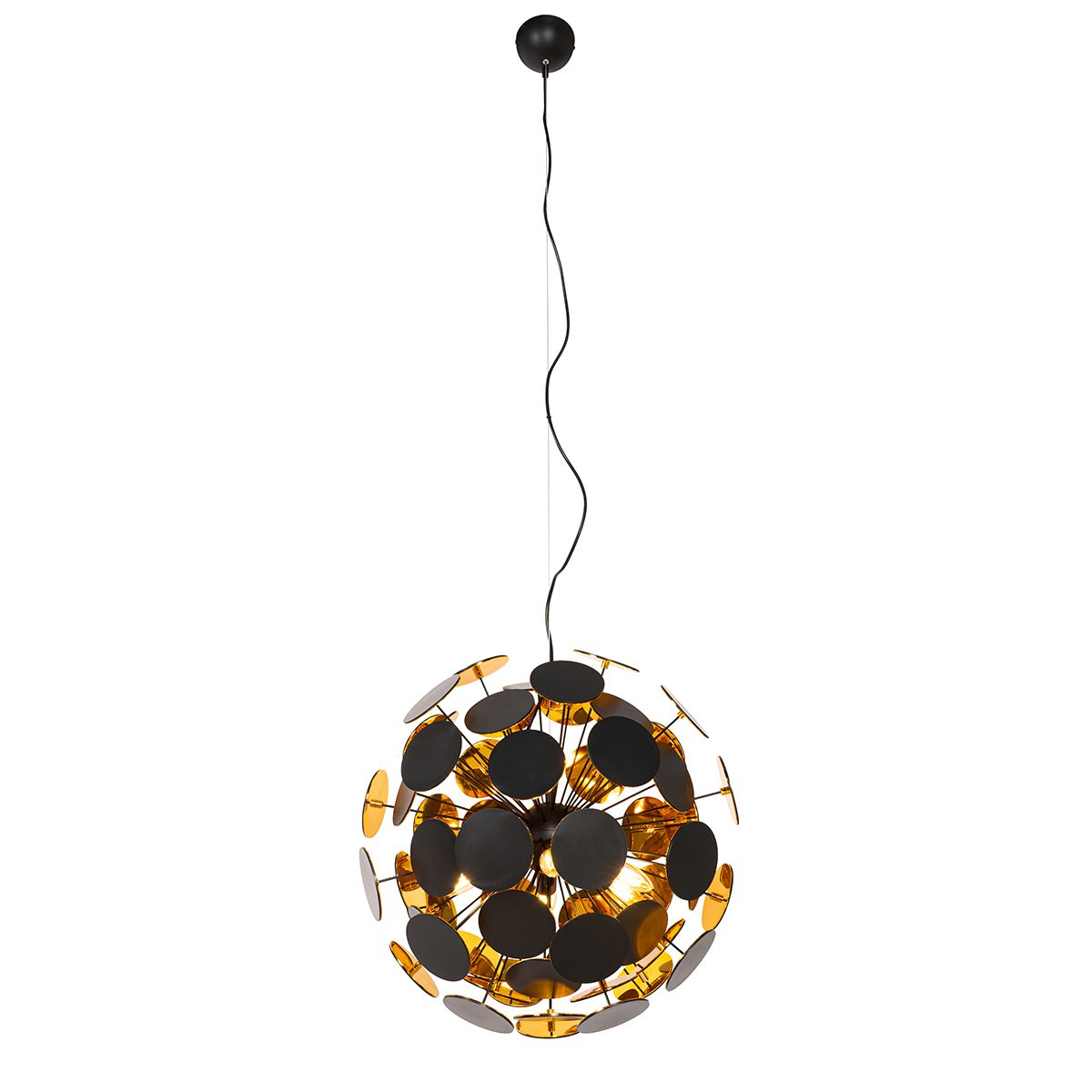 Design hanglamp zwart en goud - Cerchio