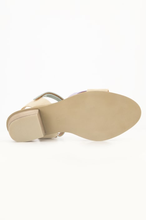 Leder-Sandalen, Klettriemen, mehrfarbig, Weite H
