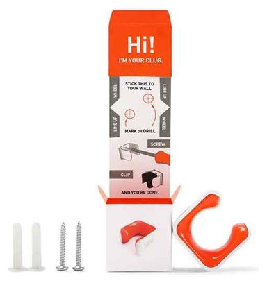Support Vélo Mural Hornit Clug S Roadie (23-32mm / 1-1.25'') Blanc / Orange