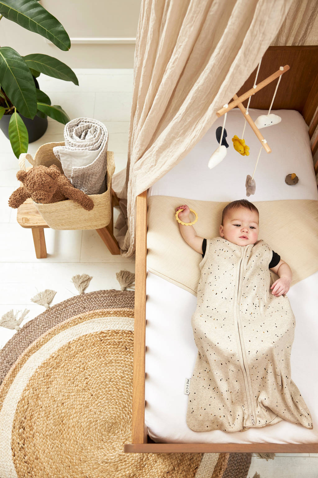 baby slaapzak Rib Mini Spot sand melange
