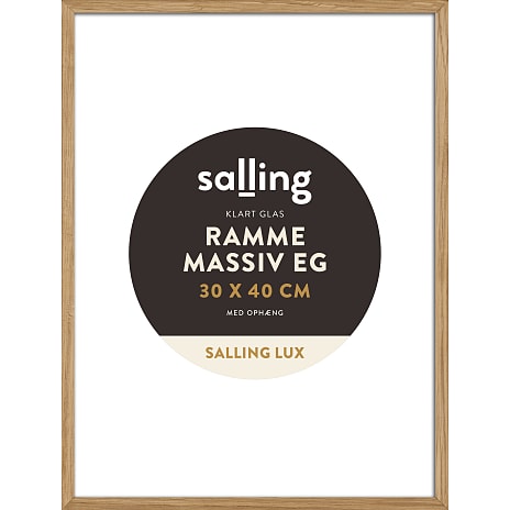 Ramme i massiv eg m. glas - 30x40 cm
