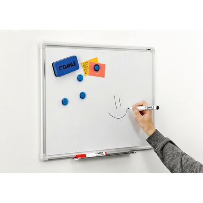 DAHLE - Tableau blanc laqué 90 x 120 cm - magnétique - cadre alu renforcé