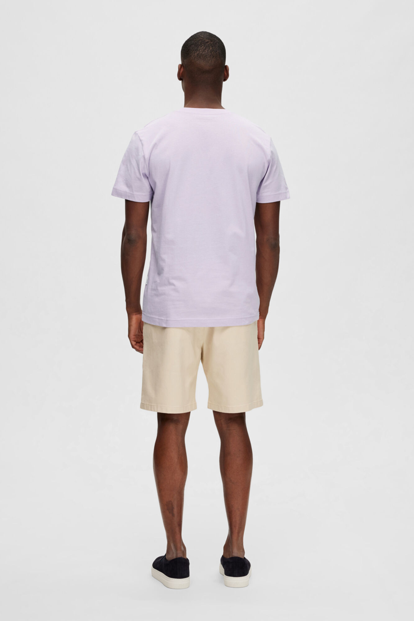 Camiseta de algodão orgânico com detalhes bordados - Lilás