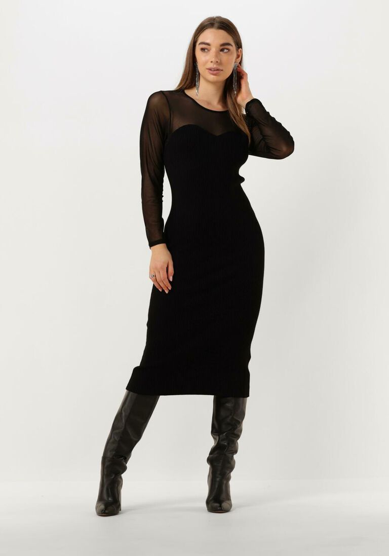 CO\\'COUTURE zwarte co'couture midi jurk baducc mix corset dress