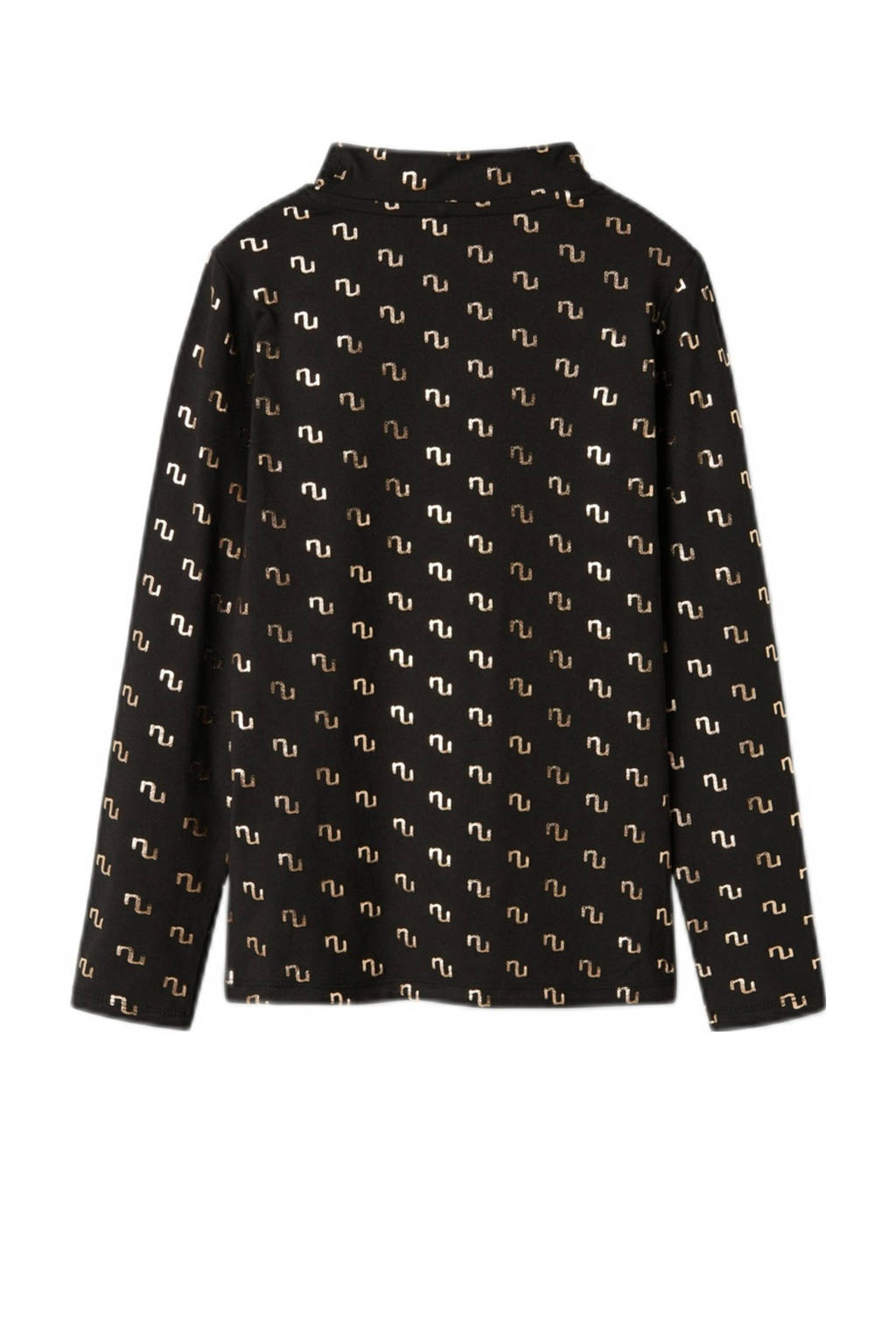 NAME IT longsleeve NKFNIKANEL met all over print zwart/goud