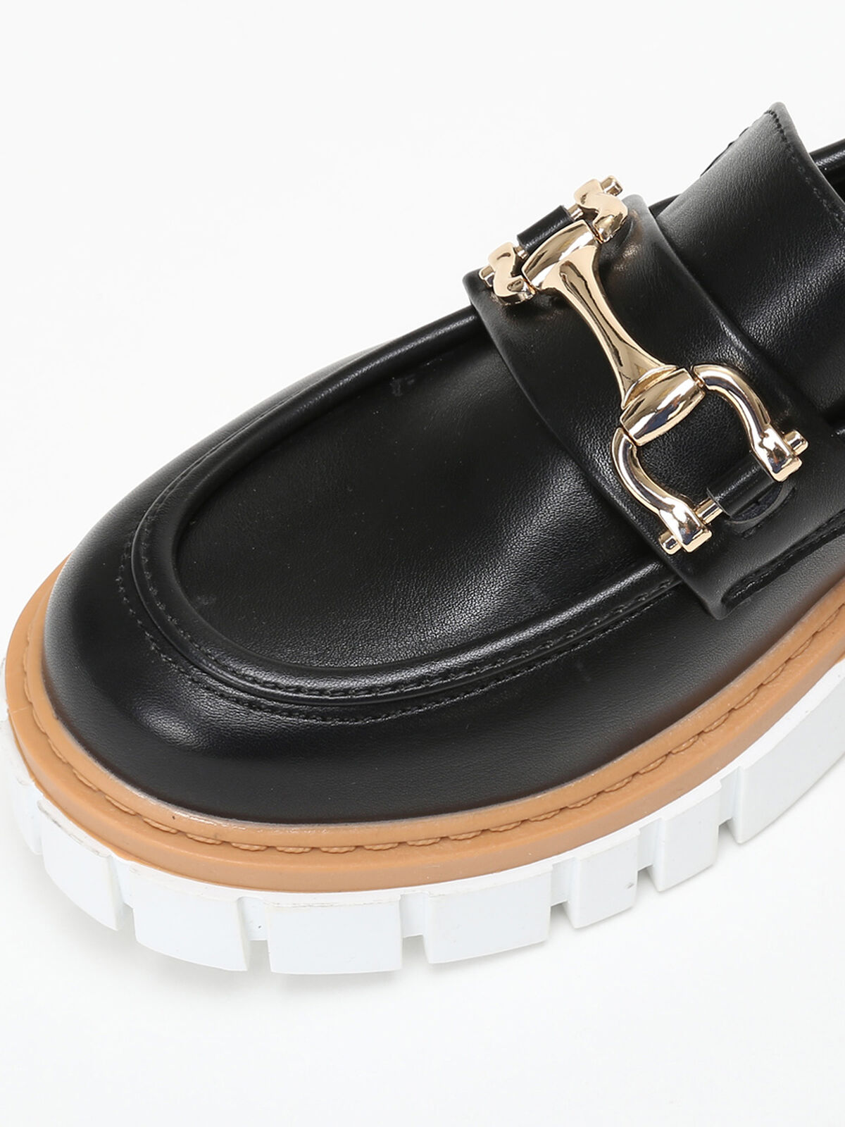Mocassins à semelle crantée bicolore- Noir