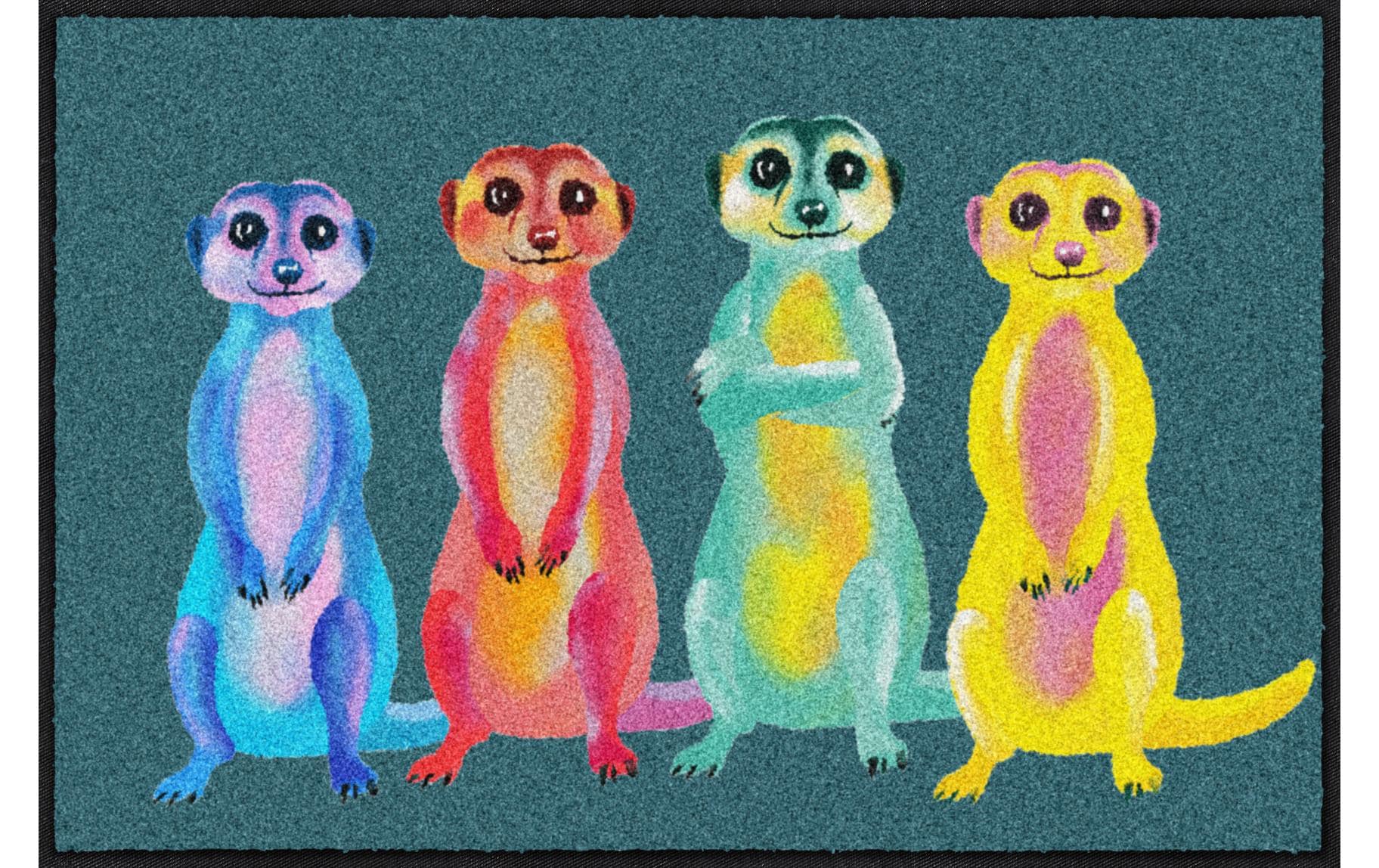 Fussmatte Rainbow Meerkats 50 cm x 75 cmAnti-Rutsch-Fussmatte