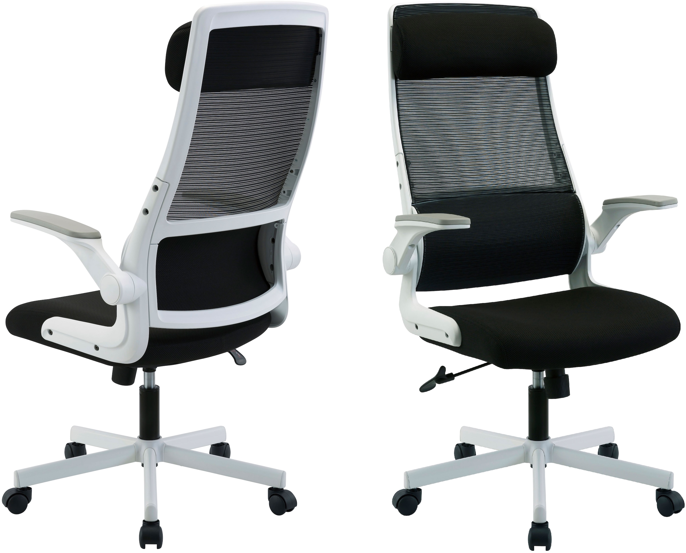 PLACES OF STYLE Bürostuhl »Menton, ergonomischer Schreibtischstuhl« () inkl. Kopfkissen, Lendenwirbelstütze, modernes Design