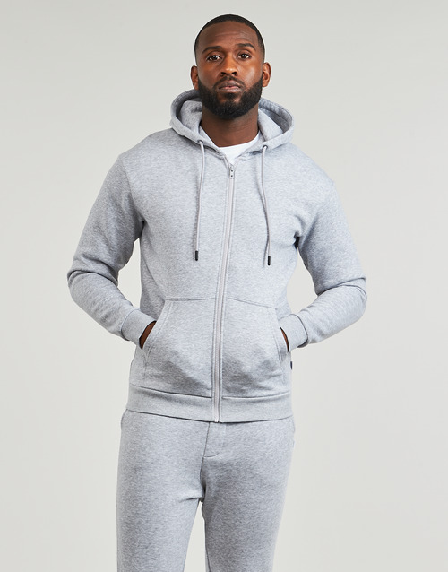 Jack & Jones - JJEBRADLEY SWEAT ZIP HOOD - Gris