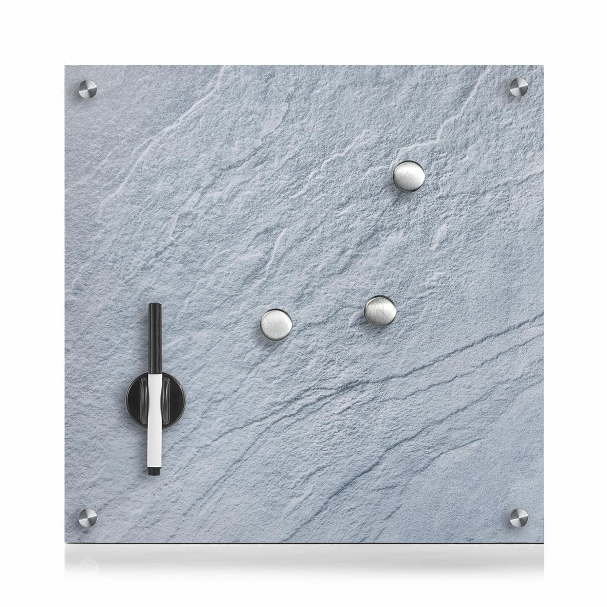 Zeller Present Pinnwand »Schiefer« Glas, grau 40x40