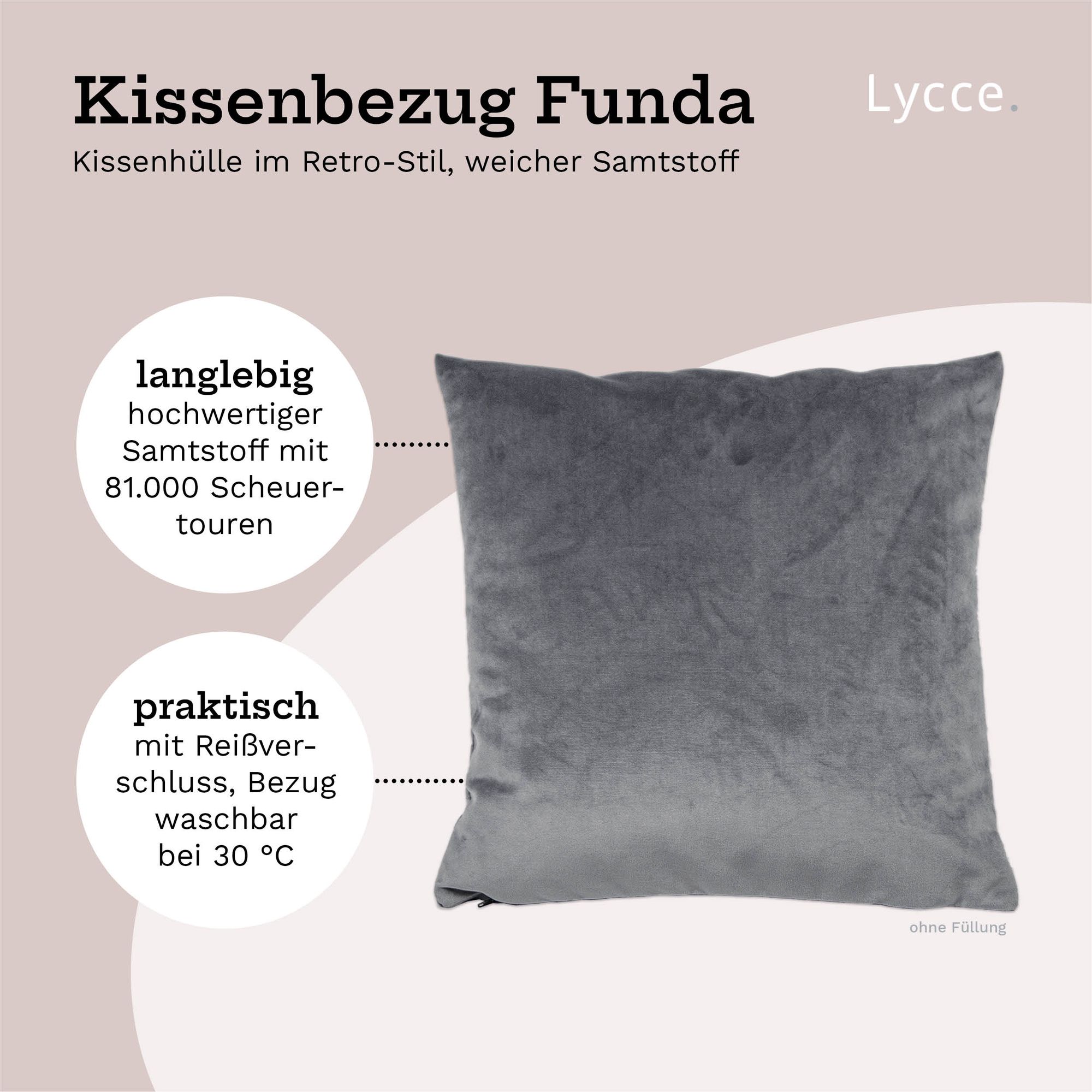 Lycce Kissenbezüge FUNDA 50x50 Retro Samt Kissenhülle Dekokissen-bezug