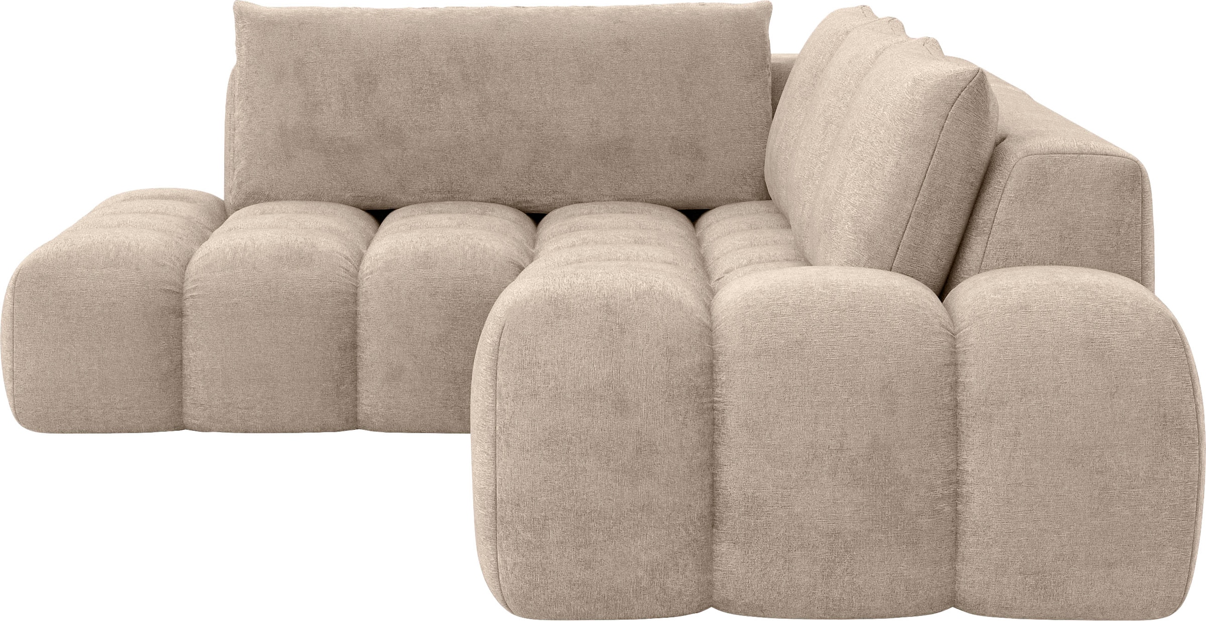 GOODproduct Ecksofa »AZITA Designsofa, elegant und bequem L-Form, Bubble-Optik« lose Rückenkissen, traumhafte Steppung, Masse B/T/H: 352/210/72 cm