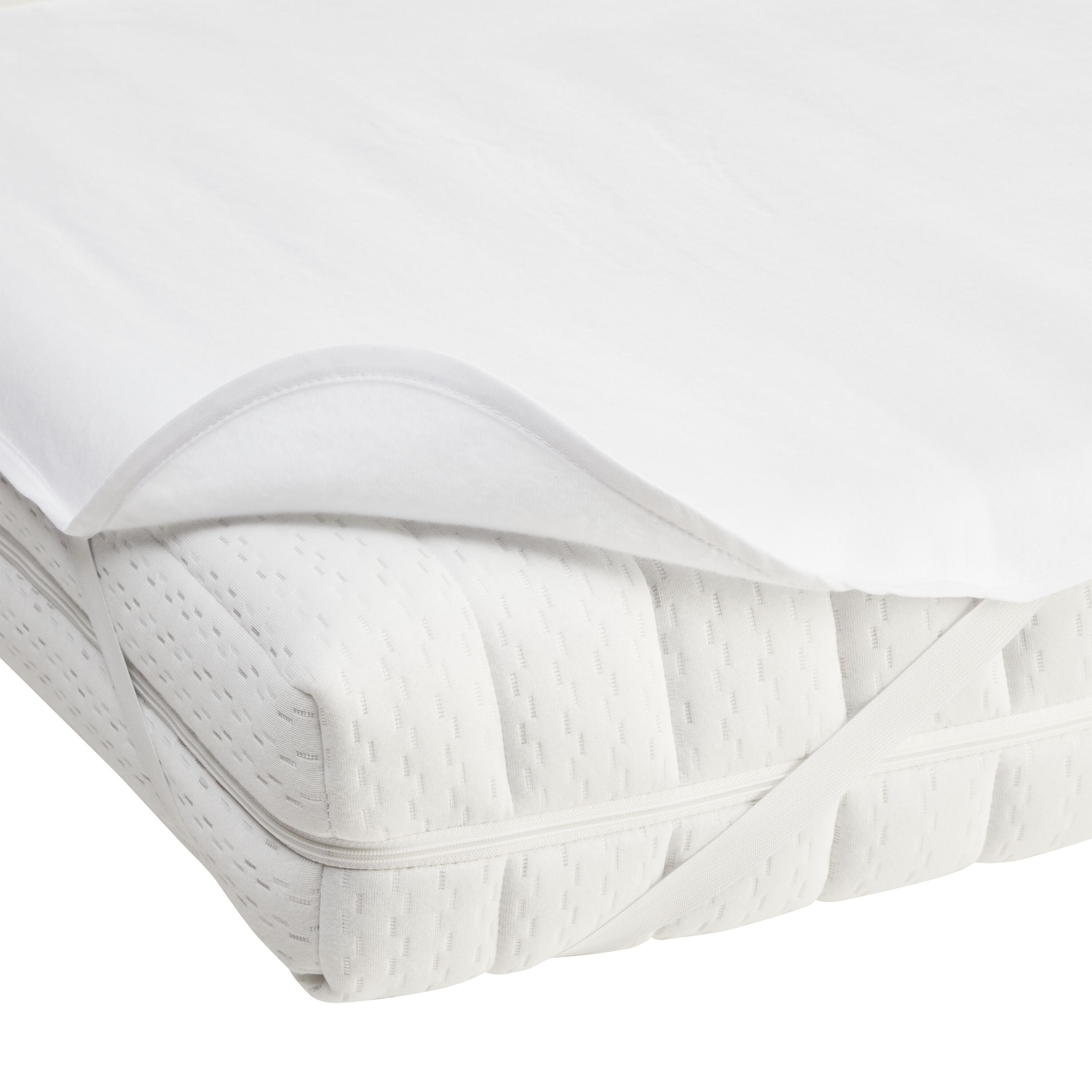 MALU Molton mit Eckgummizug - Weiss / B: 180.0 cm x H: 200.0 cm