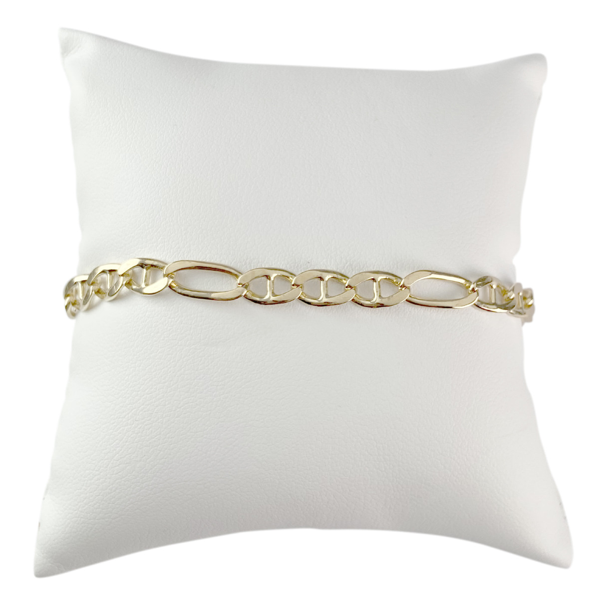 Bracelet d'occasion or 750 jaune maille marine alternée 21.50 cm