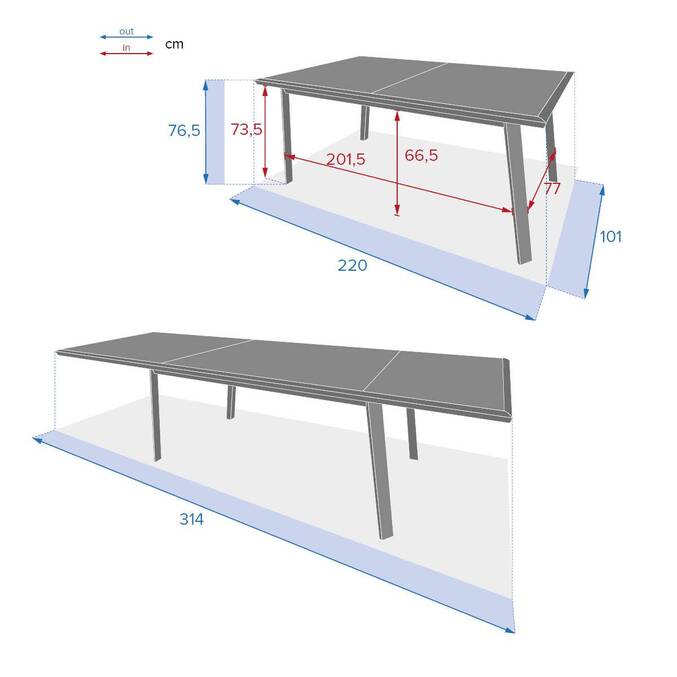 Table de jardin extensible PAVANE Seigle & Praline