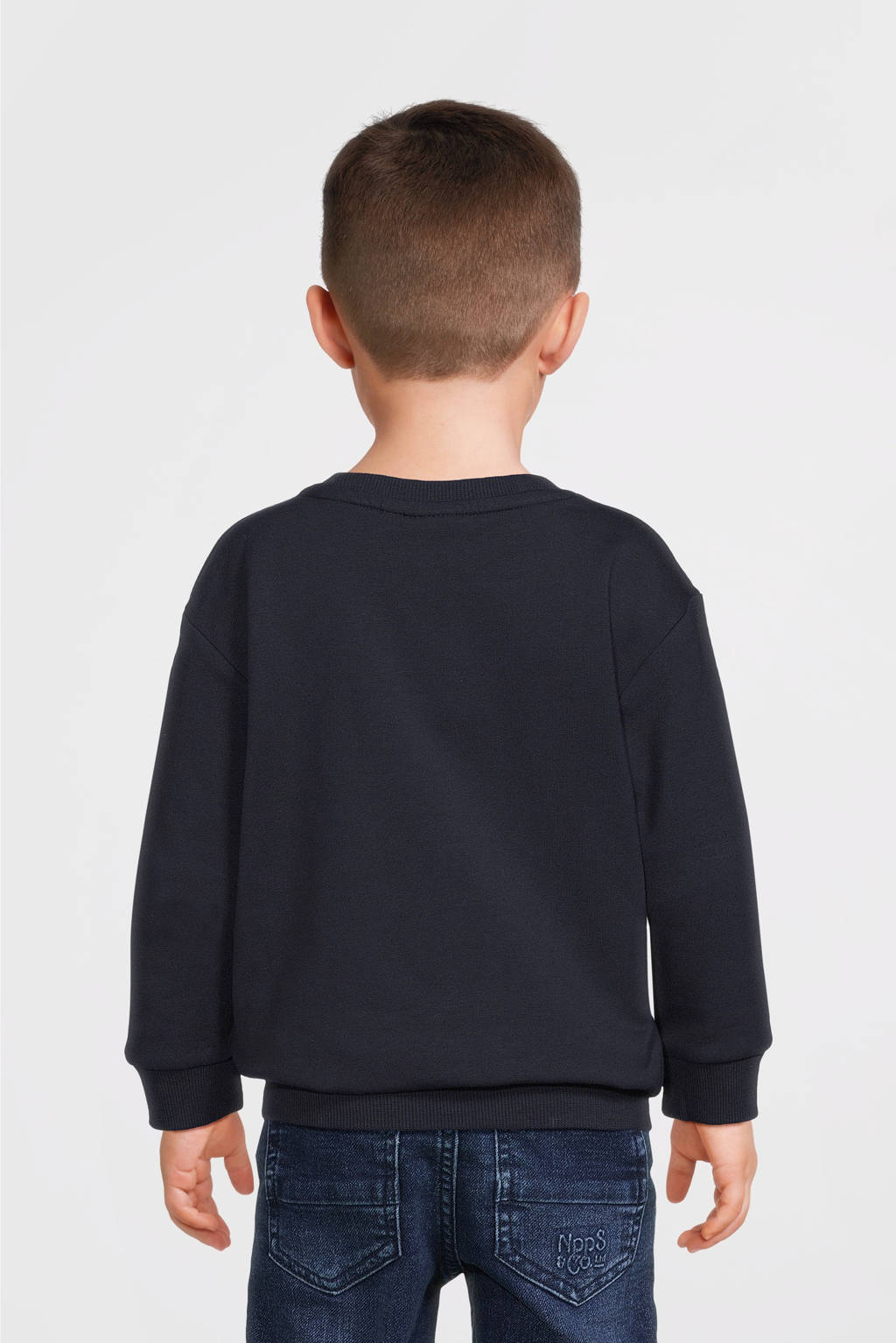 NAME IT sweater NMMVUGO met printopdruk donkerblauw