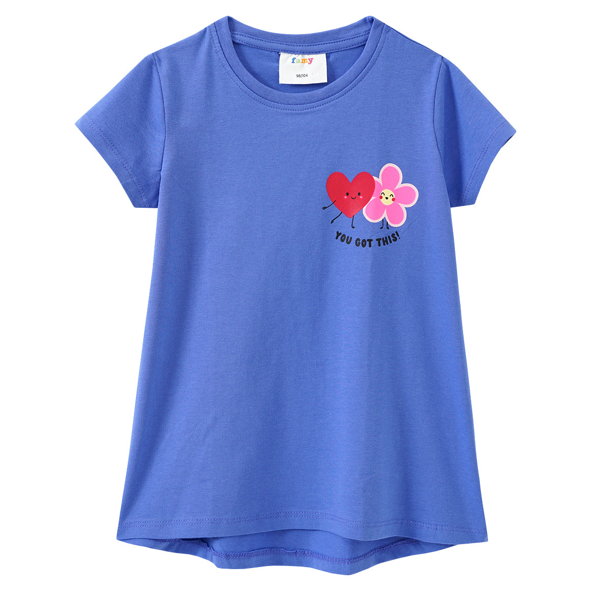 Famy 3 Mädchen T-Shirts mit bunten Motiven helllila / blau / zartrosa