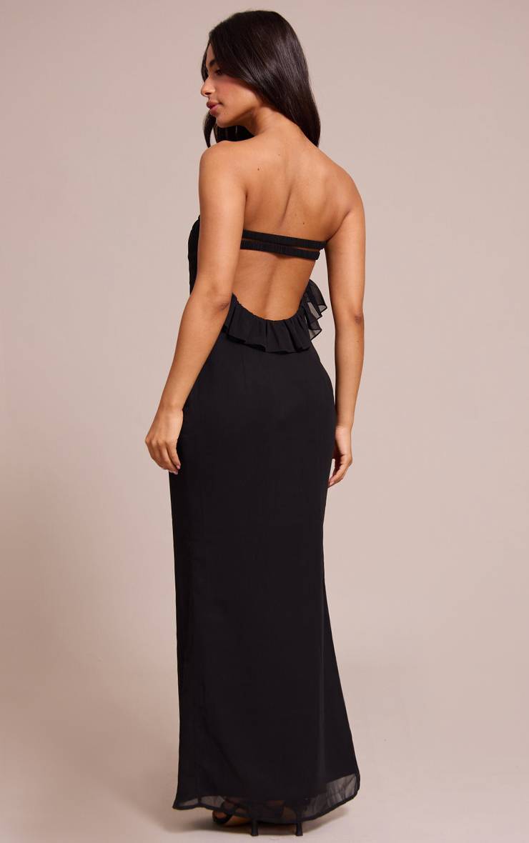 Noir Robe Maxi Bandeau À Imprimé Petite