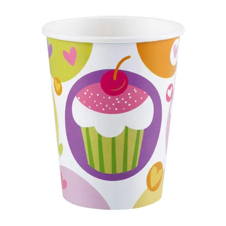 amscan 8 Papierbecher Cupcake, 250 ml