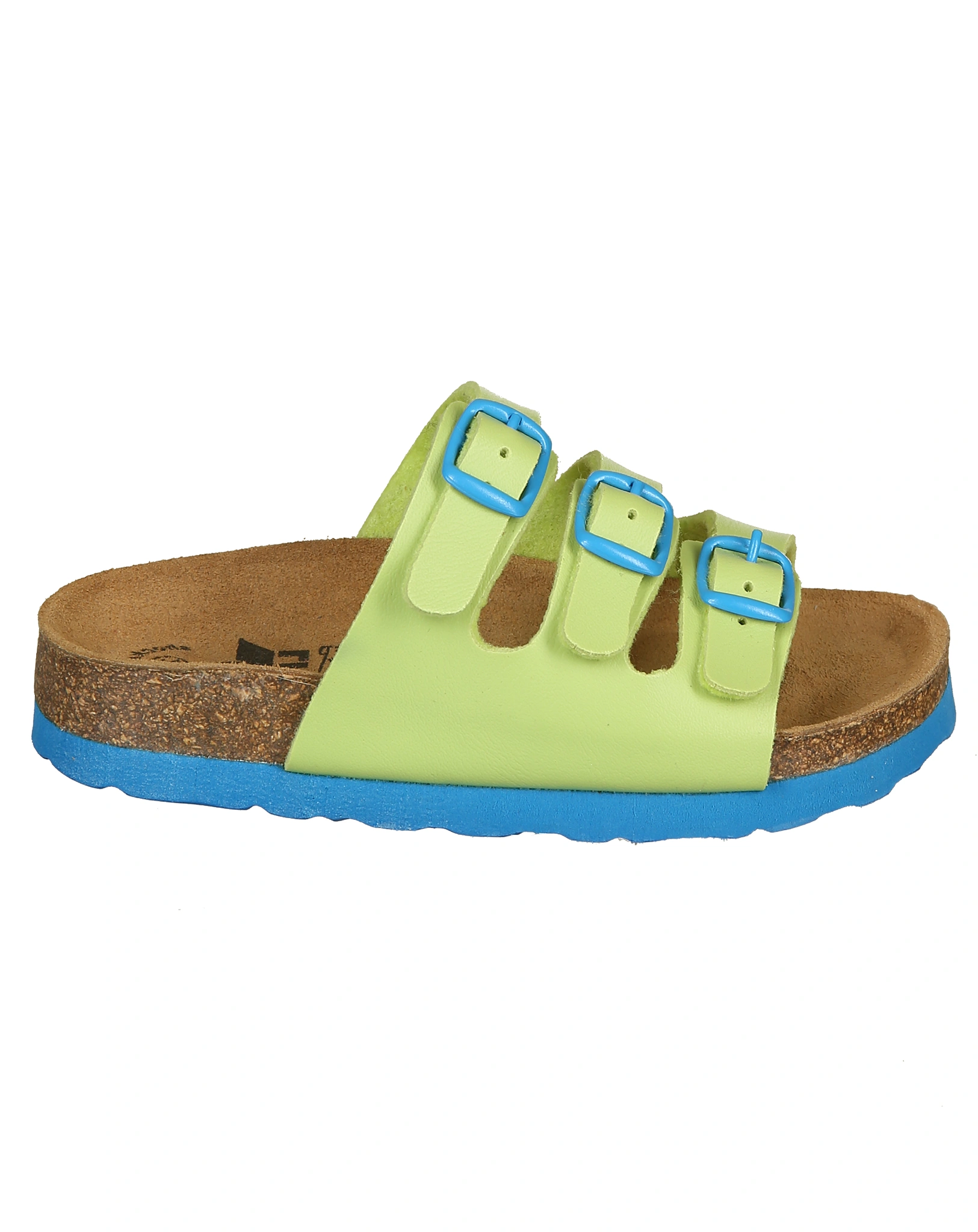 Pantoletten BIOLKids in lemon/blau