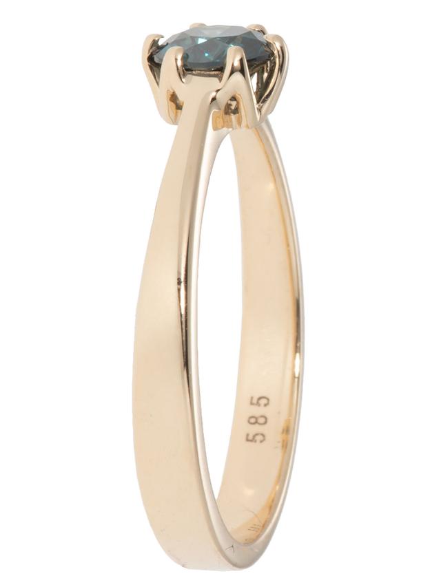 Krönchen-Ring, Brillant, blau, 0,50 ct., SI