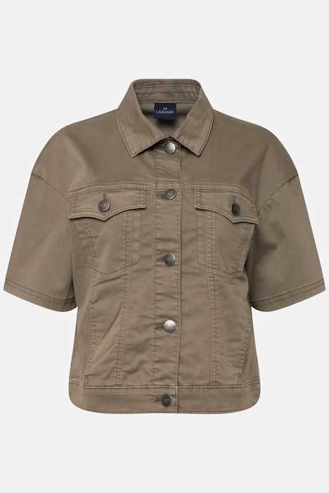 Jeansjacke, oversized, weiter Halbarm