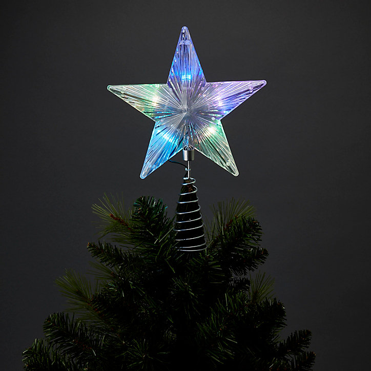 Cimier de sapin forme étoile 30 cm à couleurs changeantes LED