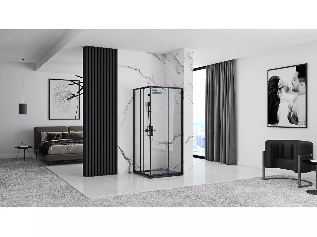 Cabine De Douche Rea Punto 90X90 Black