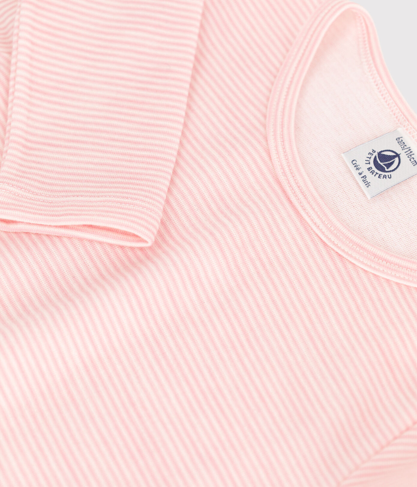 Tee-shirt manches longues milleraies petite fille en laine et coton