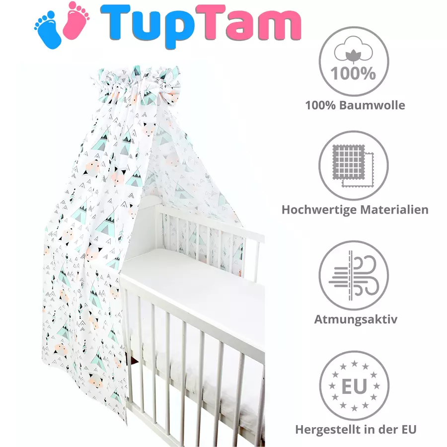 TupTam Babybett Himmel mit Schleifchen mint