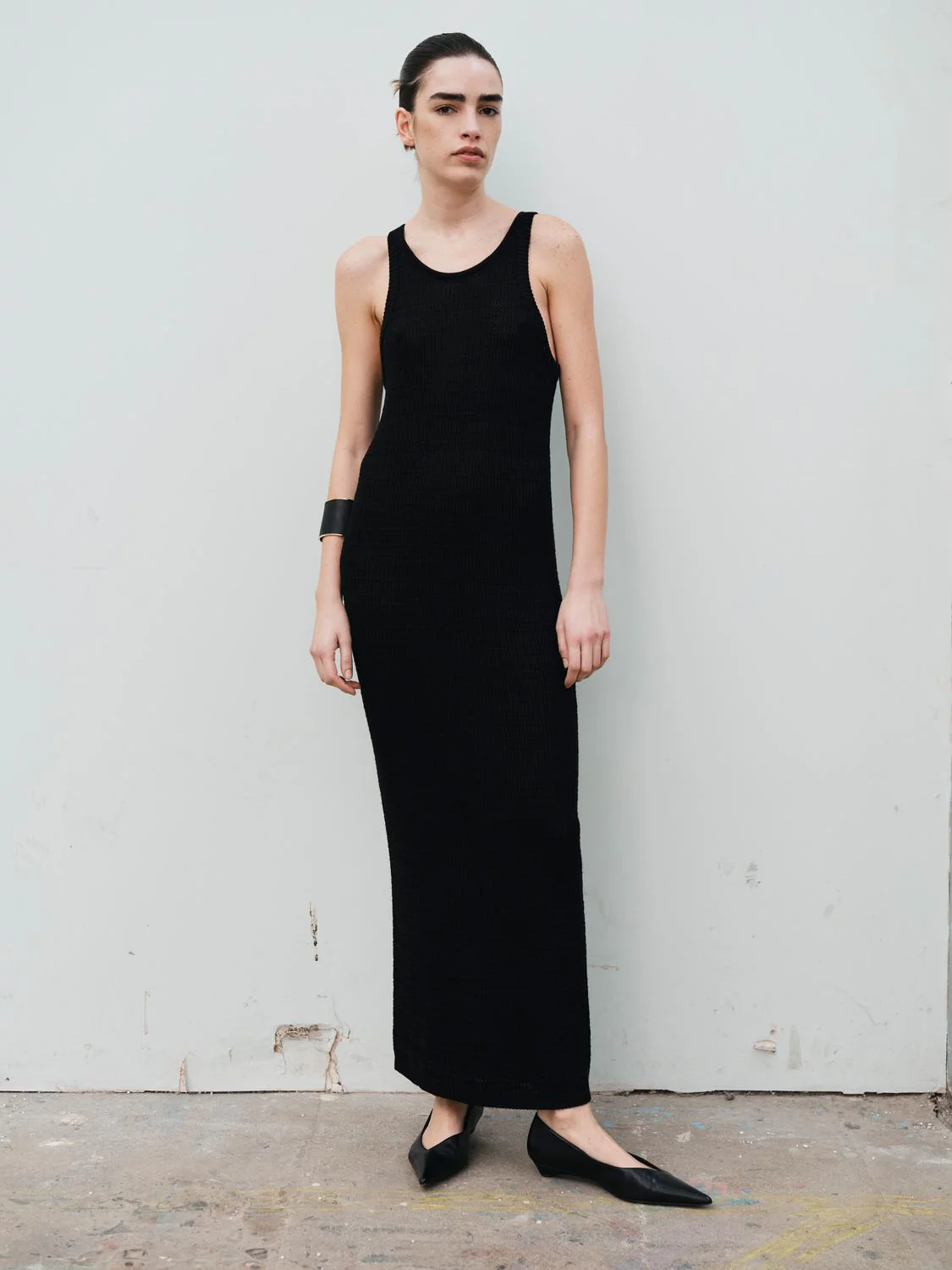 Vila  Vimargot Open O-Neck S/L strikkjole - sort