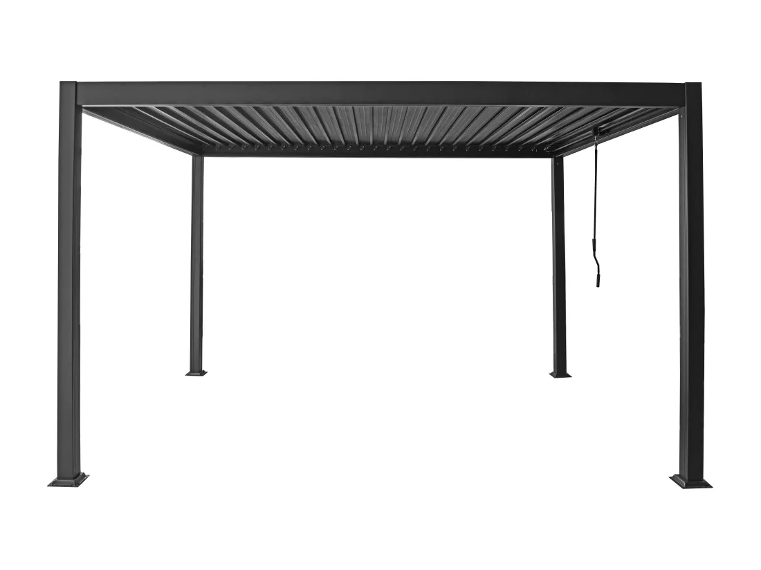 Pergola bioclimatique autoportante en aluminium avec lames orientables - 12 m² - anthracite - AMALFI