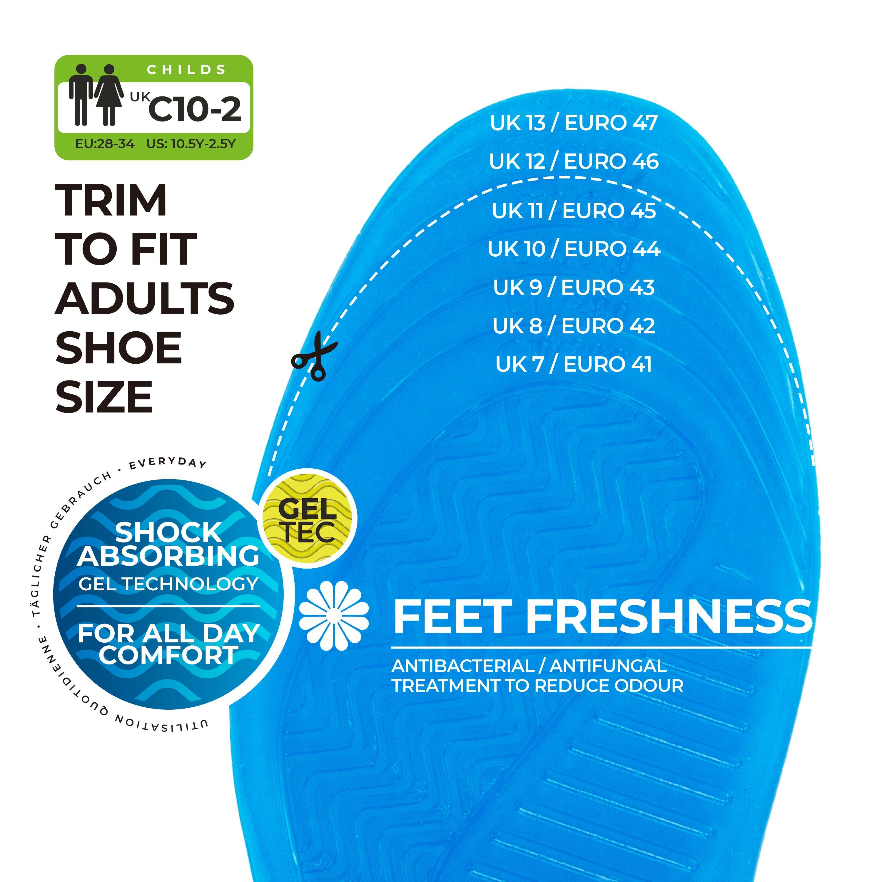 Slazenger Gel Insoles for Enhanced Arch Support