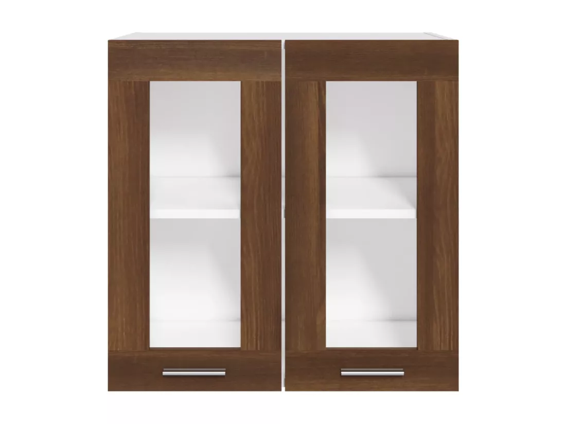 Armoire en verre suspendue Chêne marron Bois d'ingénierie