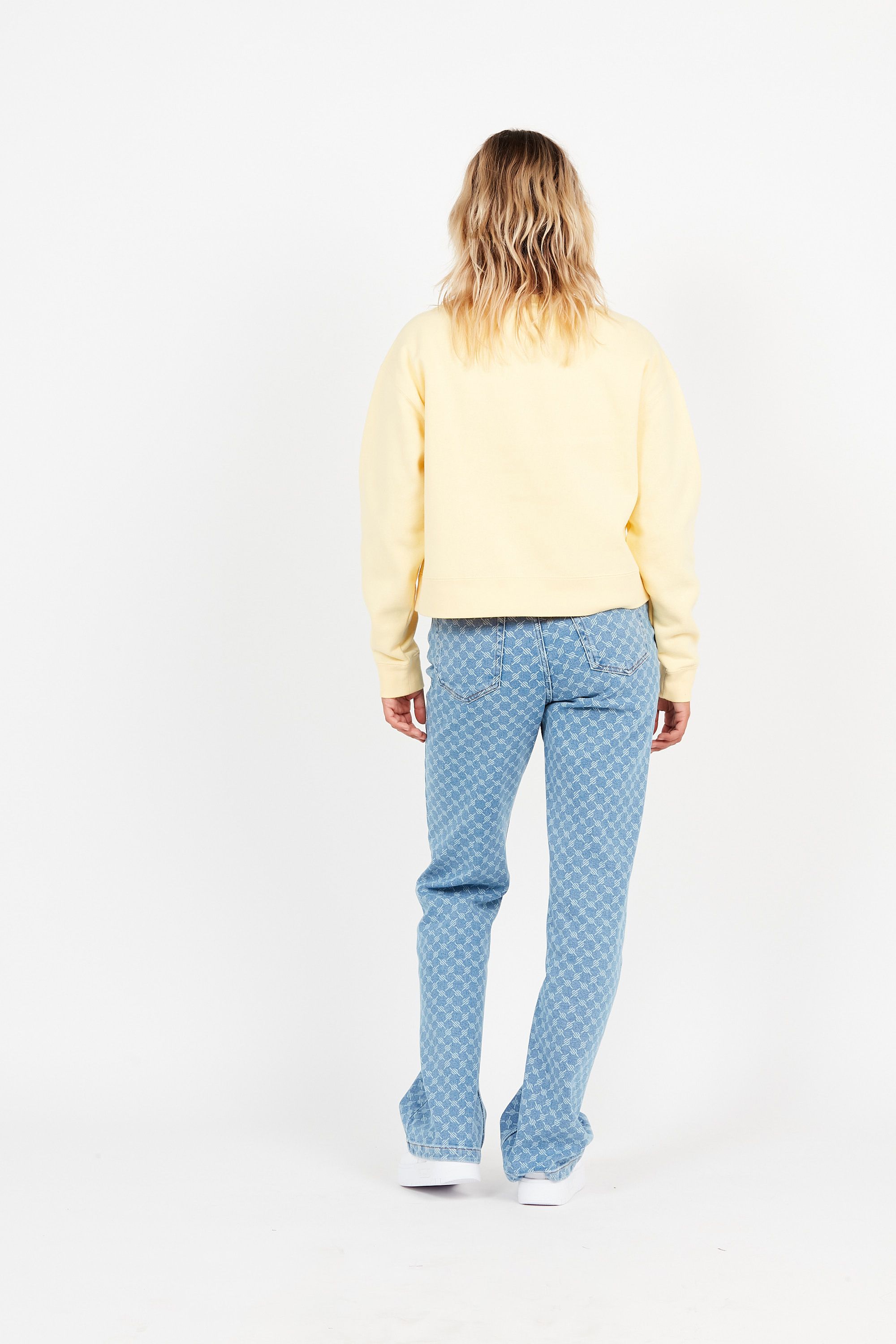OBEY Sweat  CHARACTER CROPPED CREW Jaune