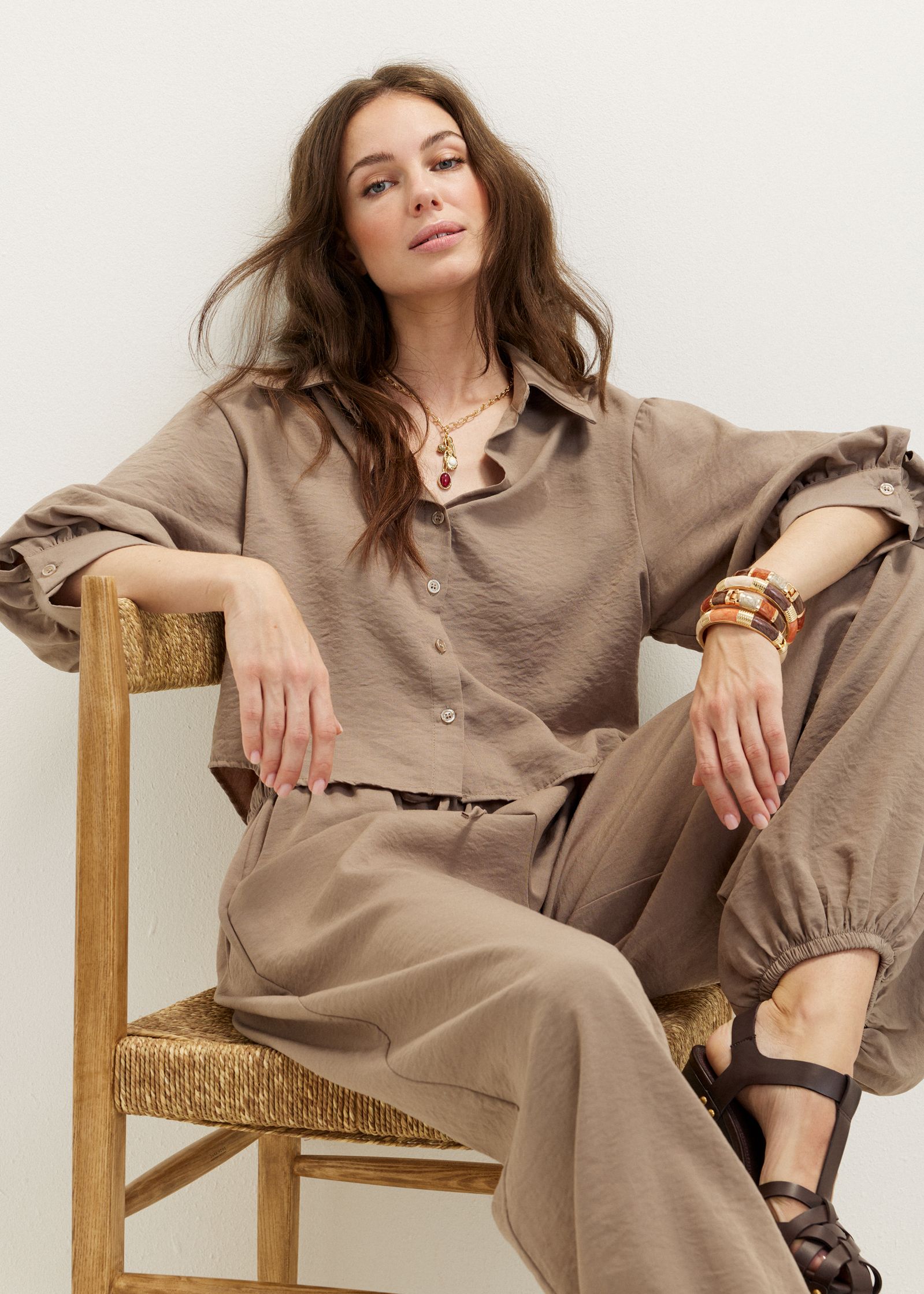 Blouse met pofmouw