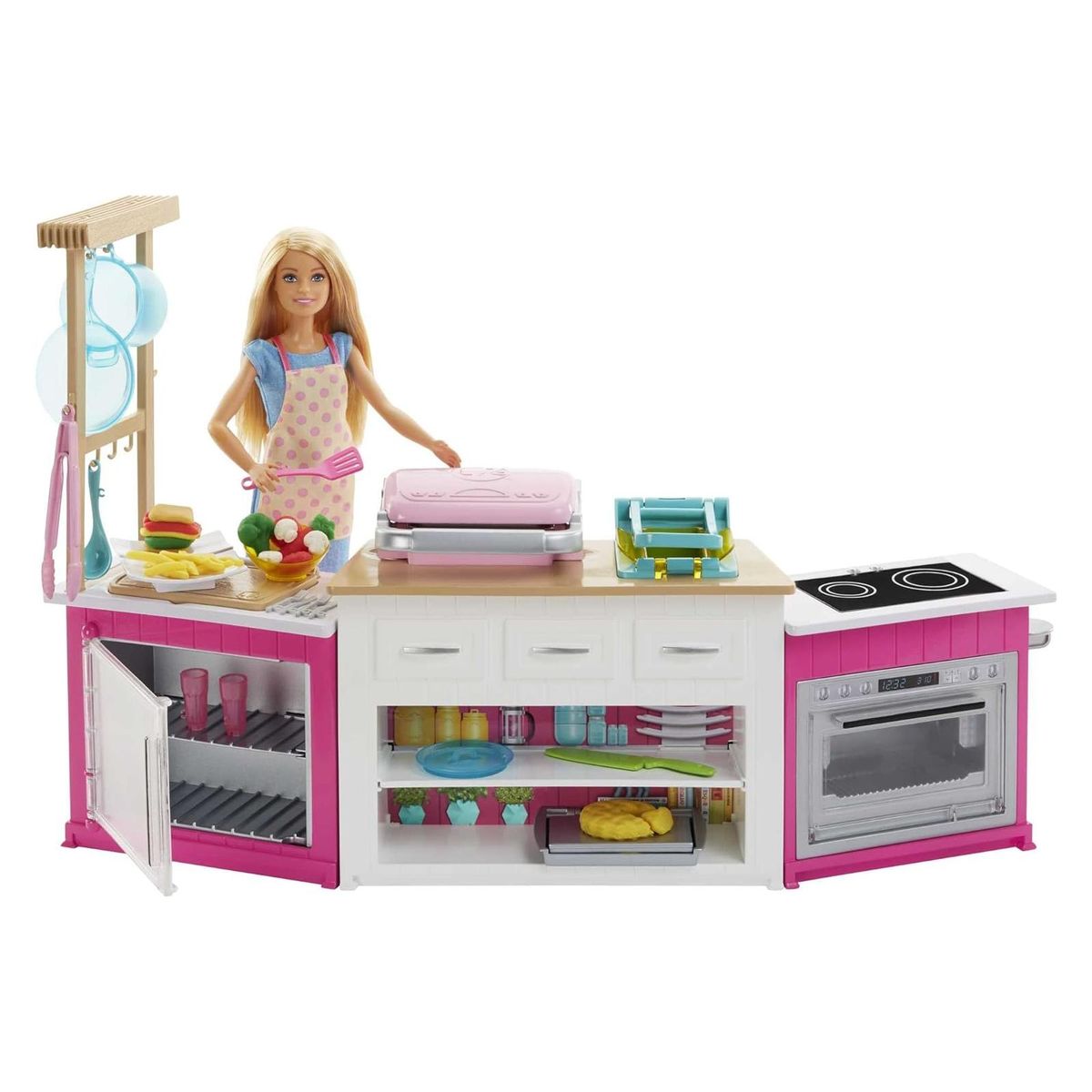 Mattel GWY53 - Barbie - Ultimatives Küchenset inkl. Licht und Sound, 20 Zubehörteile